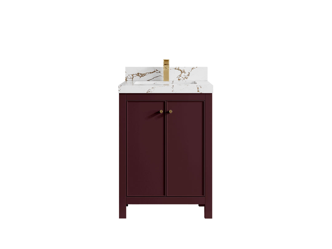 Chicago 24 in. W x 22 in. D Single Sink Bathroom Vanity | 
              
                Burgundy
                
                  
             - CHI_BGD_VL_GL_24 - photo №15