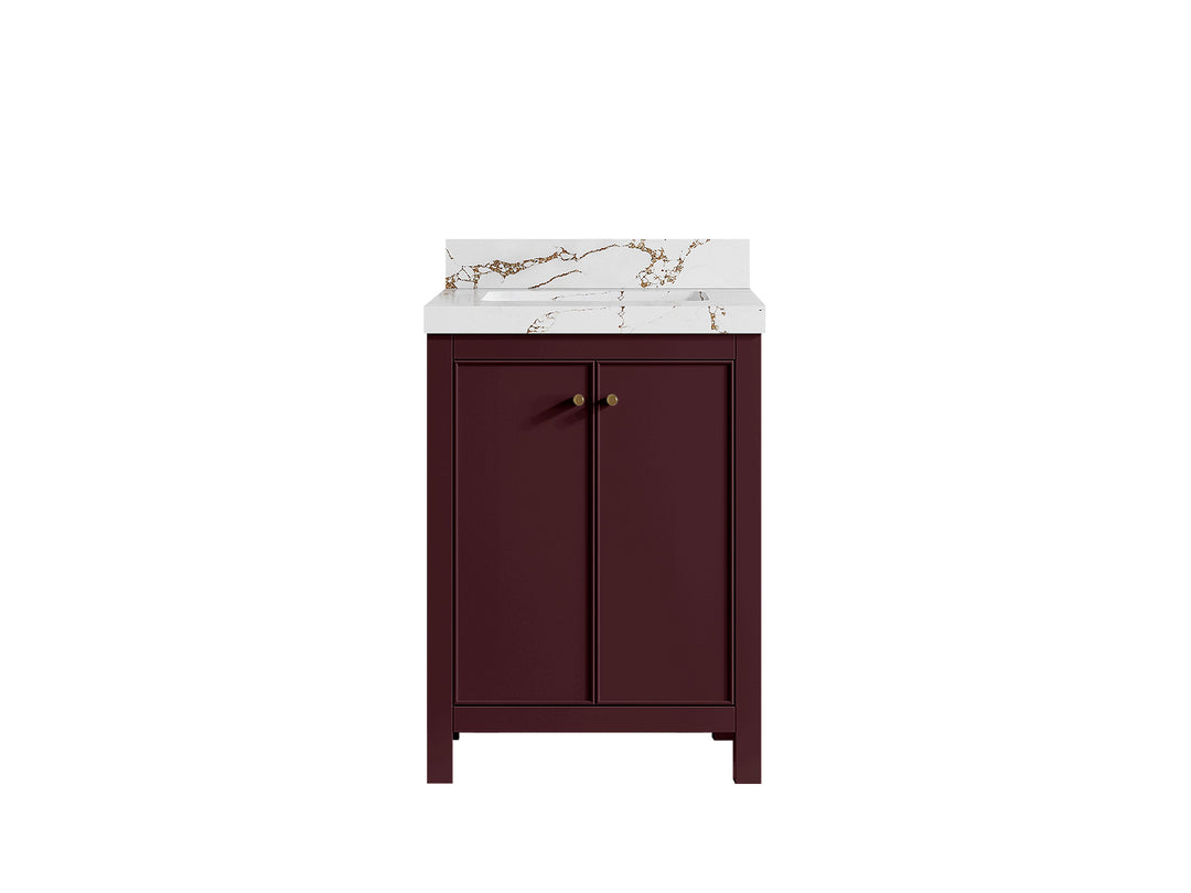 Chicago 24 in. W x 22 in. D Single Sink Bathroom Vanity | 
              
                Burgundy
                
                  
             - CHI_BGD_VL_GL_24 - photo №16