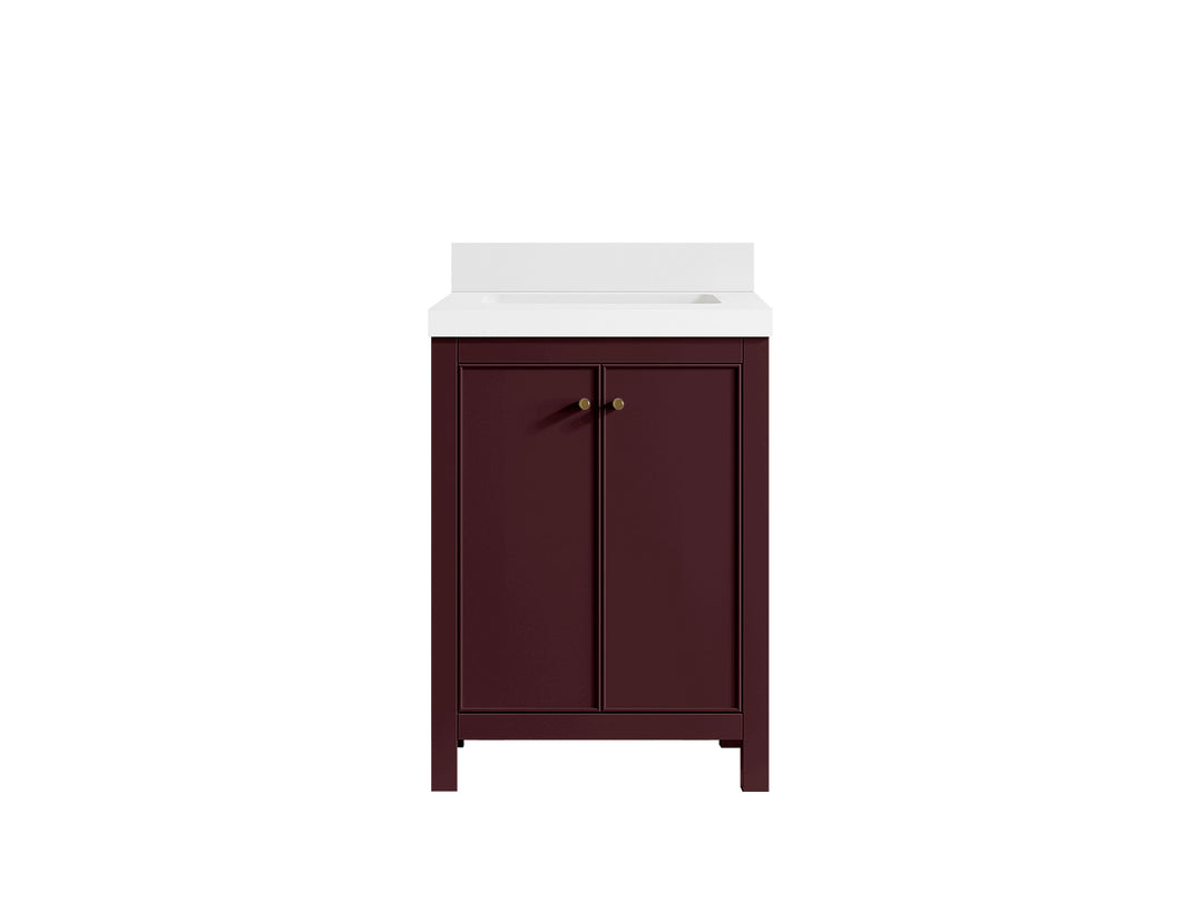 Chicago 24 in. W x 22 in. D Single Sink Bathroom Vanity | 
              
                Burgundy
                
                  
             - CHI_BGD_VL_GL_24 - photo №24