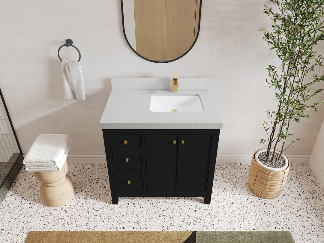Chicago 36 in. W x 22 in. D Right Offset Sink Bathroom Vanity