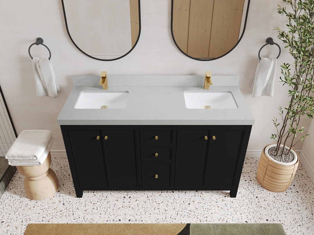 Chicago 60 in. W x 22 in. D Double Sink Bathroom Vanity