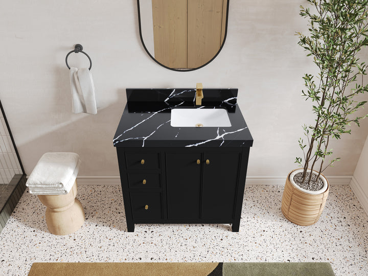 Chicago 36 in. W x 22 in. D Right Offset Sink Bathroom Vanity - photo 8