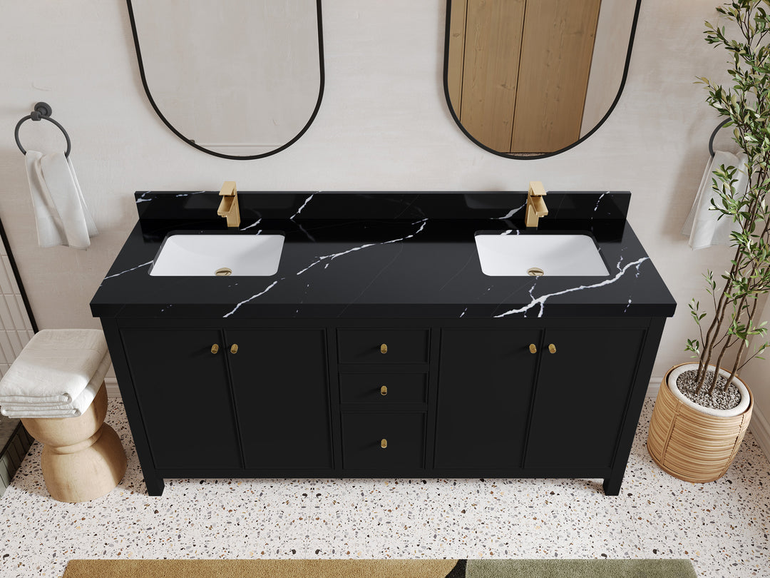 Chicago 72 in. W x 22 in. D Double Sink Bathroom Vanity