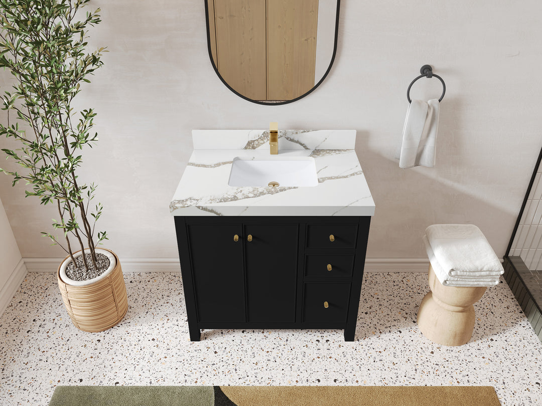 Chicago 36 in. W x 22 in. D Center Sink Bathroom Vanity