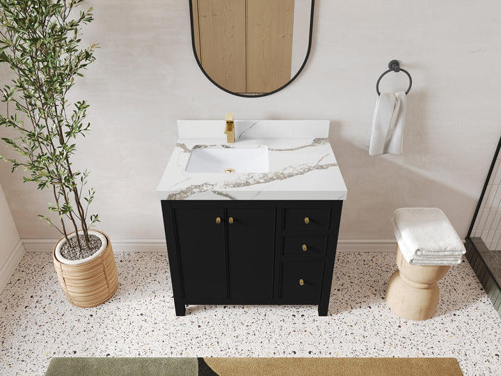 Chicago 36 in. W x 22 in. D Left Offset Sink Bathroom Vanity - photo 14