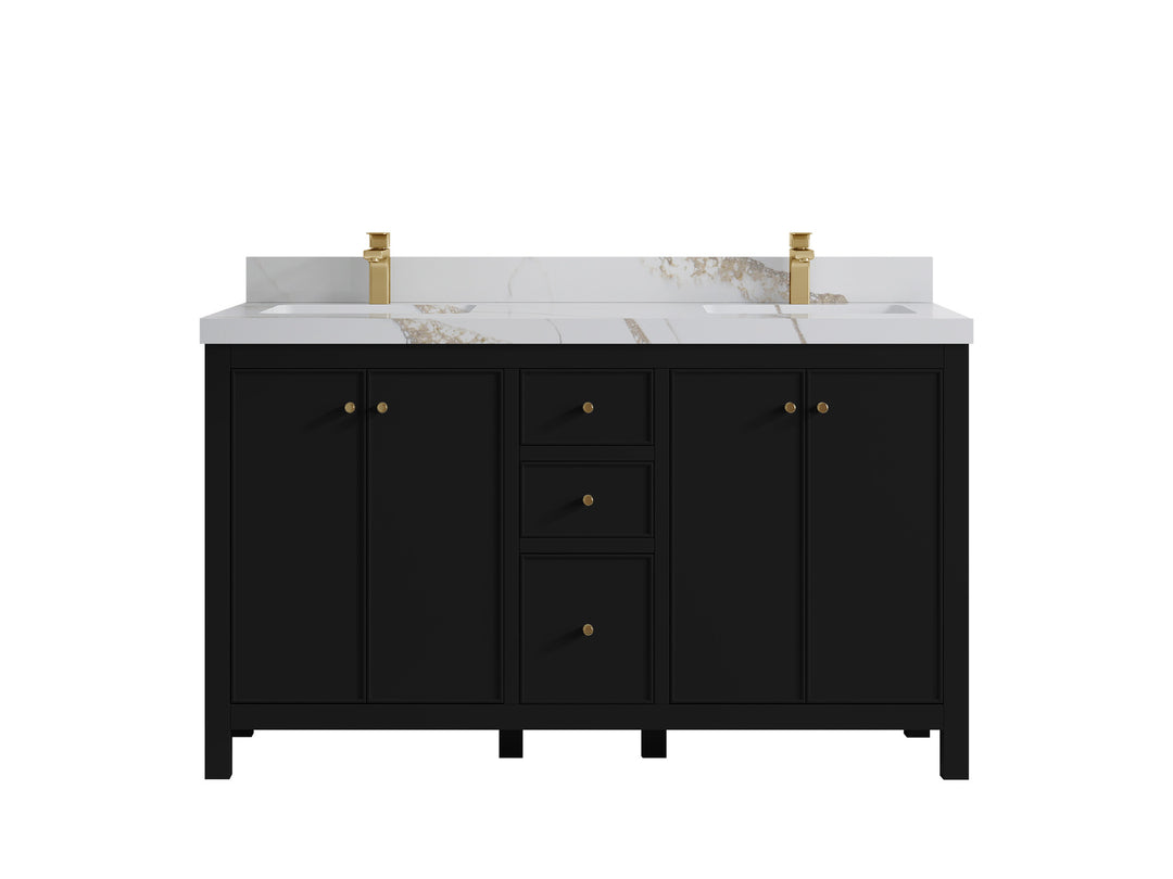 Chicago 60 in. W x 22 in. D Double Sink Bathroom Vanity