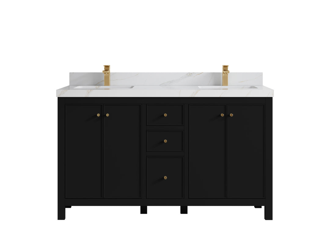 Chicago 60 in. W x 22 in. D Double Sink Bathroom Vanity