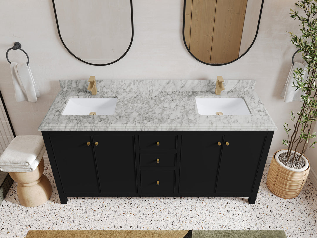 Chicago 72 in. W x 22 in. D Double Sink Bathroom Vanity