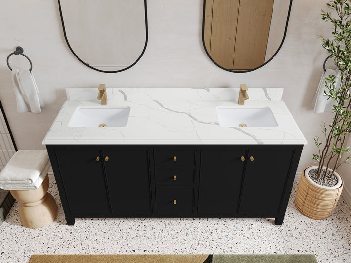 Chicago 72 in. W x 22 in. D Double Sink Bathroom Vanity - photo 24