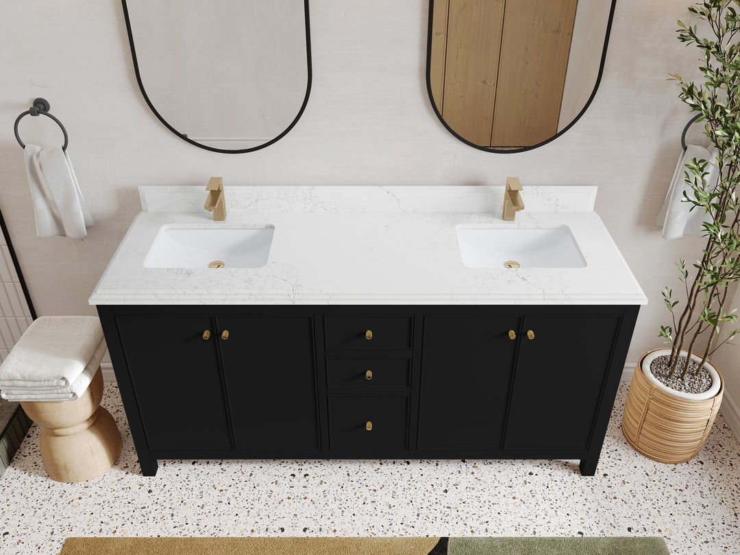Chicago 72 in. W x 22 in. D Double Sink Bathroom Vanity