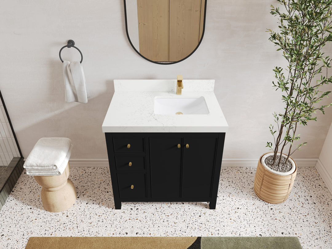 Chicago 36 in. W x 22 in. D Right Offset Sink Bathroom Vanity