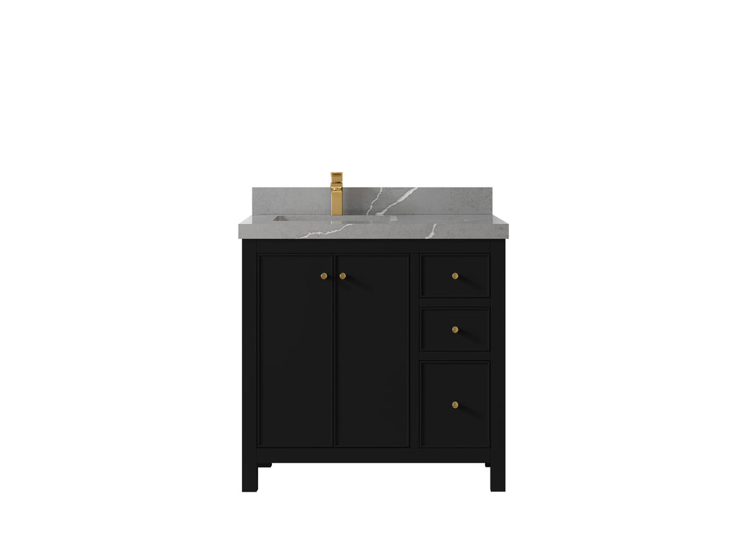 Chicago 36 in. W x 22 in. D Left Offset Sink Bathroom Vanity