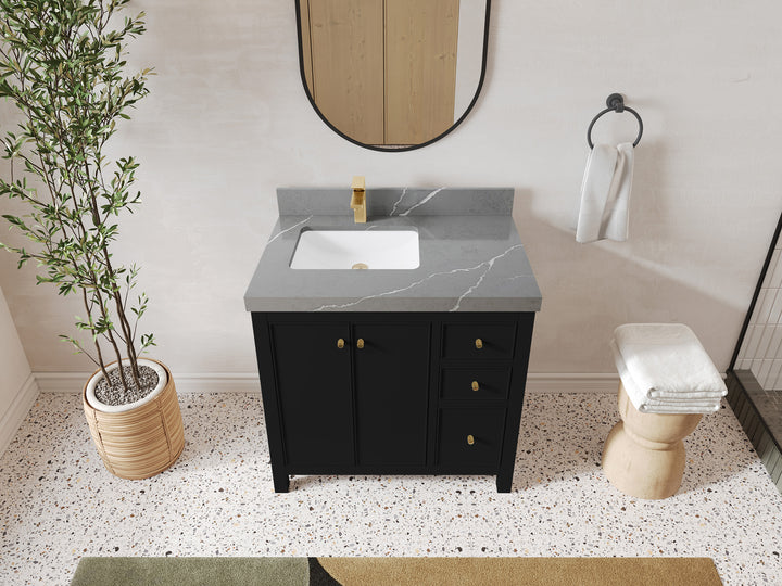 Chicago 36 in. W x 22 in. D Left Offset Sink Bathroom Vanity - photo 34