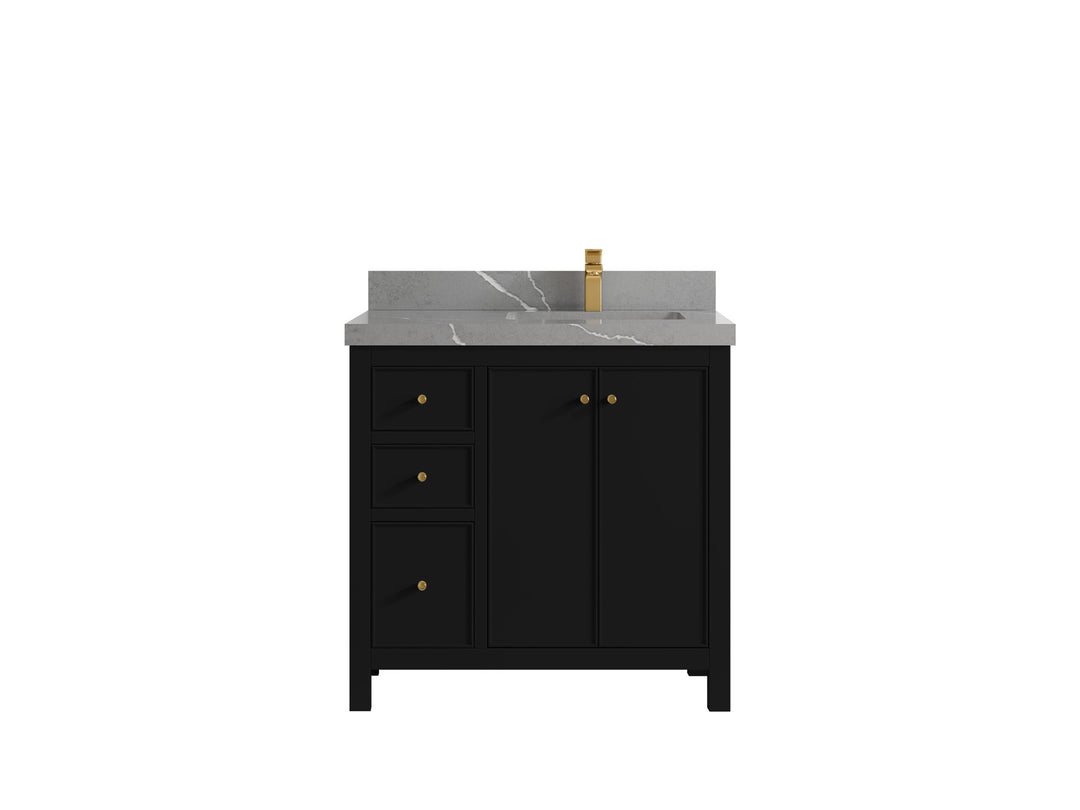 Chicago 36 in. W x 22 in. D Right Offset Sink Bathroom Vanity