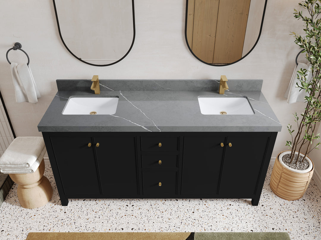 Chicago 72 in. W x 22 in. D Double Sink Bathroom Vanity
