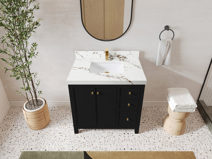 Chicago 36 in. W x 22 in. D Center Sink Bathroom Vanity - photo 36