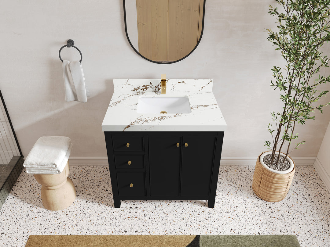Chicago 36 in. W x 22 in. D Center Sink Bathroom Vanity