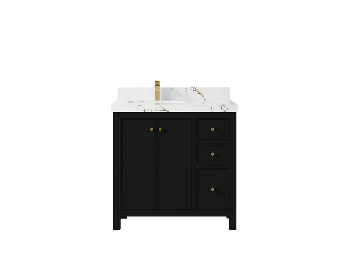 Chicago 36 in. W x 22 in. D Left Offset Sink Bathroom Vanity - photo 37
