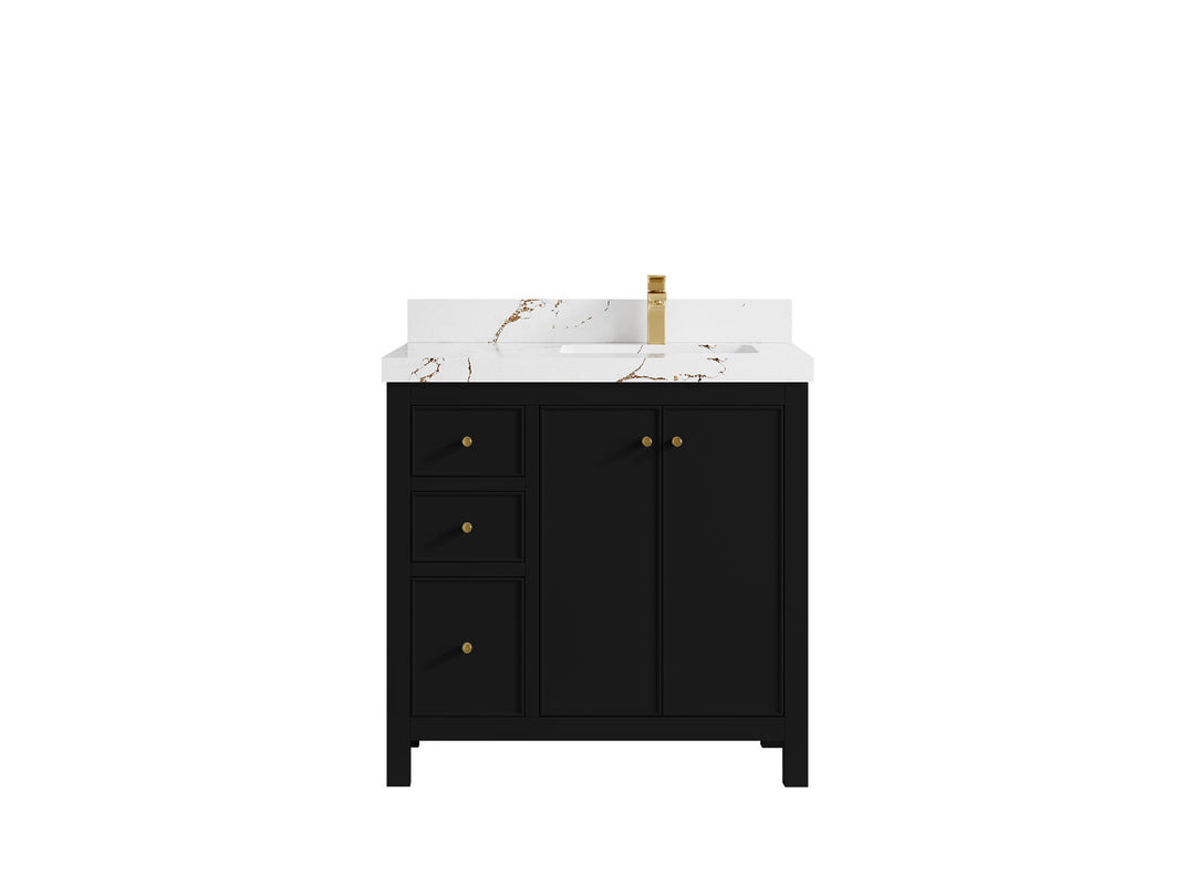 Chicago 36 in. W x 22 in. D Right Offset Sink Bathroom Vanity