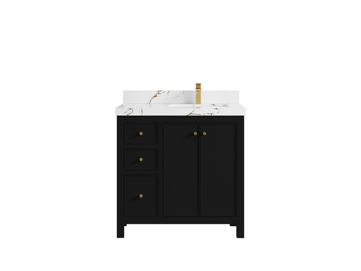 Chicago 36 in. W x 22 in. D Right Offset Sink Bathroom Vanity - photo 37