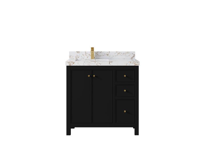 Chicago 36 in. W x 22 in. D Left Offset Sink Bathroom Vanity - photo 39