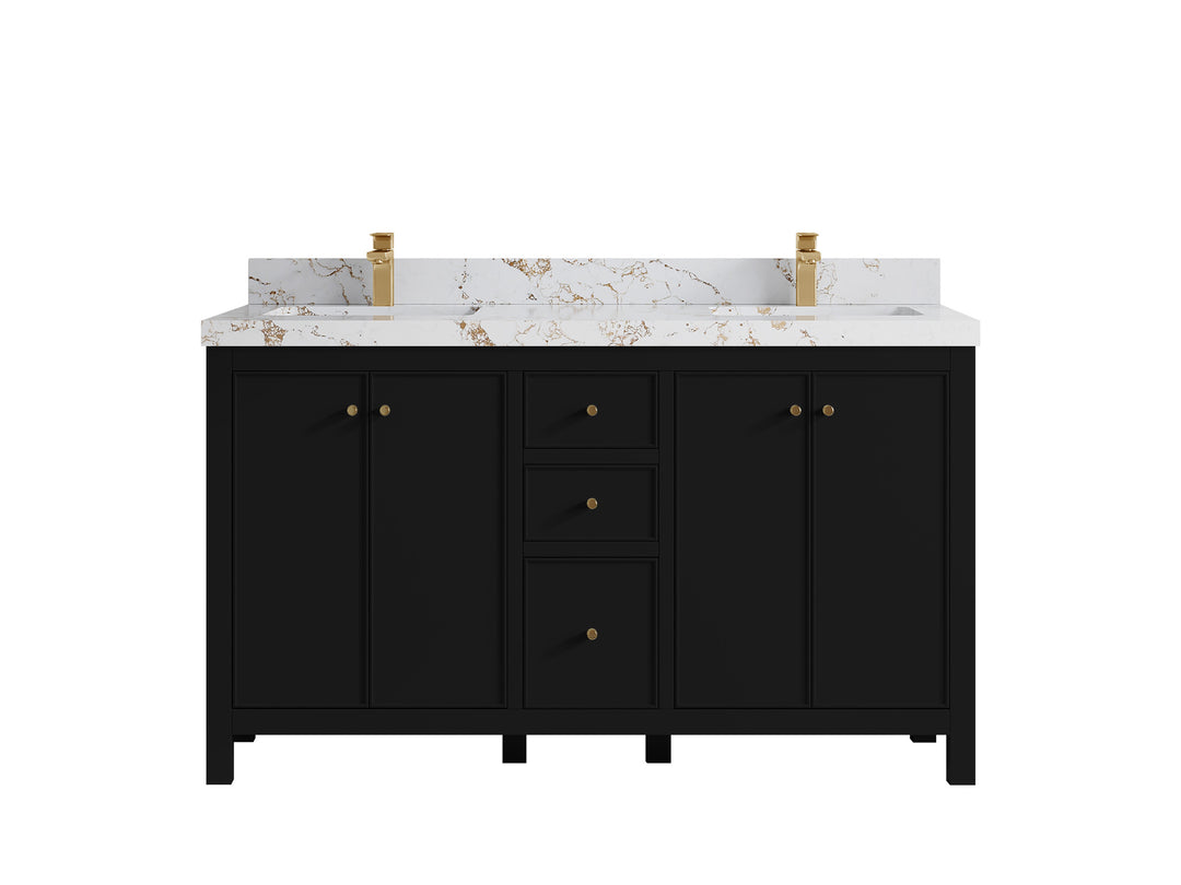 Chicago 60 in. W x 22 in. D Double Sink Bathroom Vanity