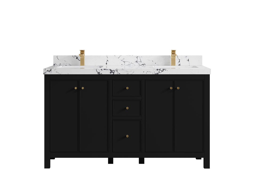 Chicago 60 in. W x 22 in. D Double Sink Bathroom Vanity