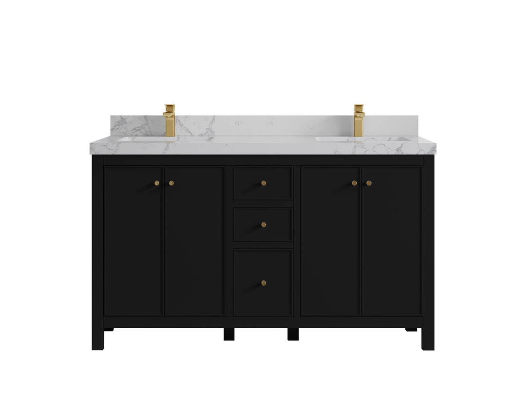 Chicago 60 in. W x 22 in. D Double Sink Bathroom Vanity