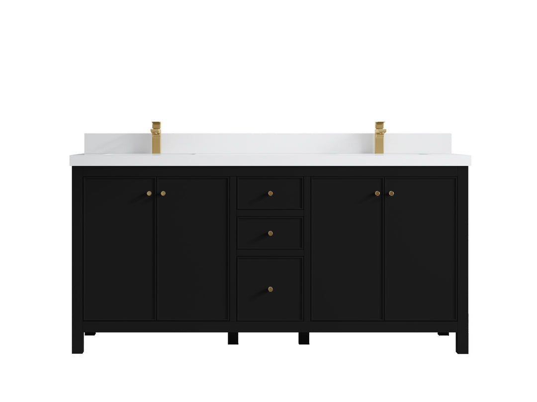Chicago 72 in. W x 22 in. D Double Sink Bathroom Vanity