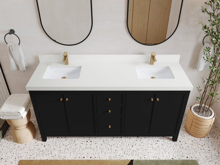 Chicago 72 in. W x 22 in. D Double Sink Bathroom Vanity - photo 44