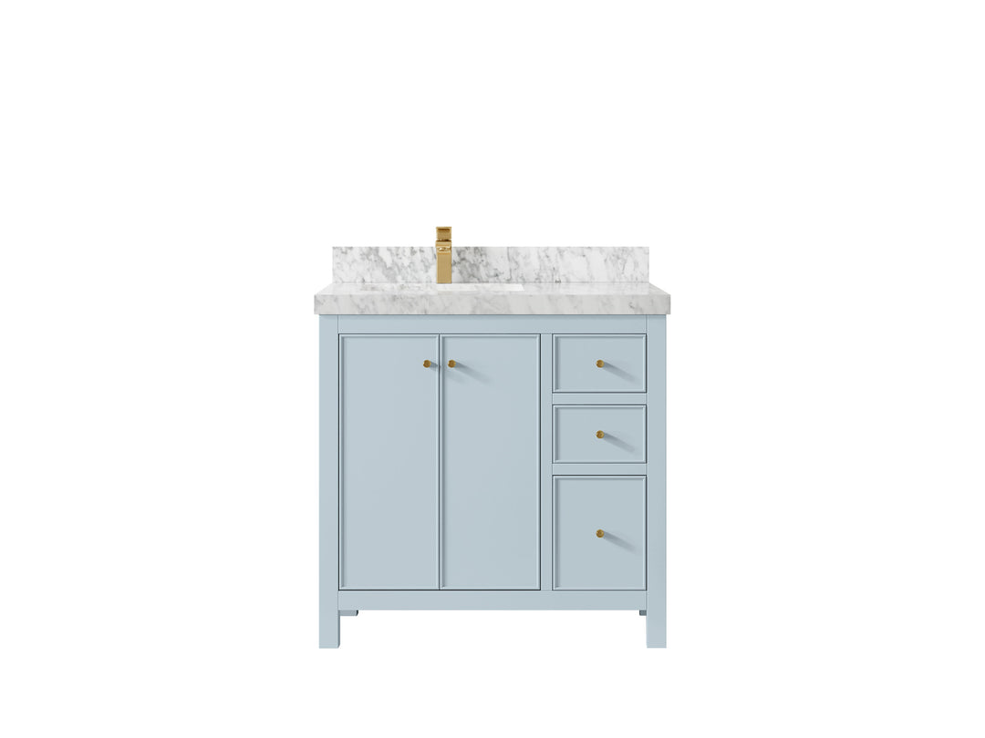 Chicago 36 in. W x 22 in. D Left Offset Sink Bathroom Vanity