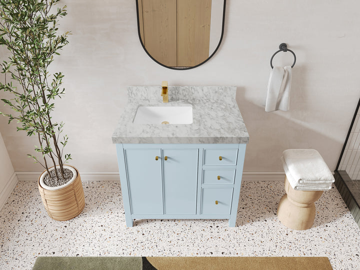 Chicago 36 in. W x 22 in. D Left Offset Sink Bathroom Vanity - photo 18