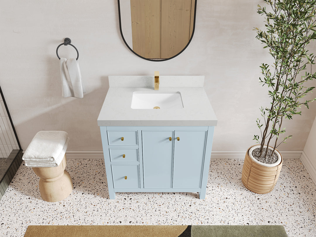 Chicago 36 in. W x 22 in. D Center Sink Bathroom Vanity