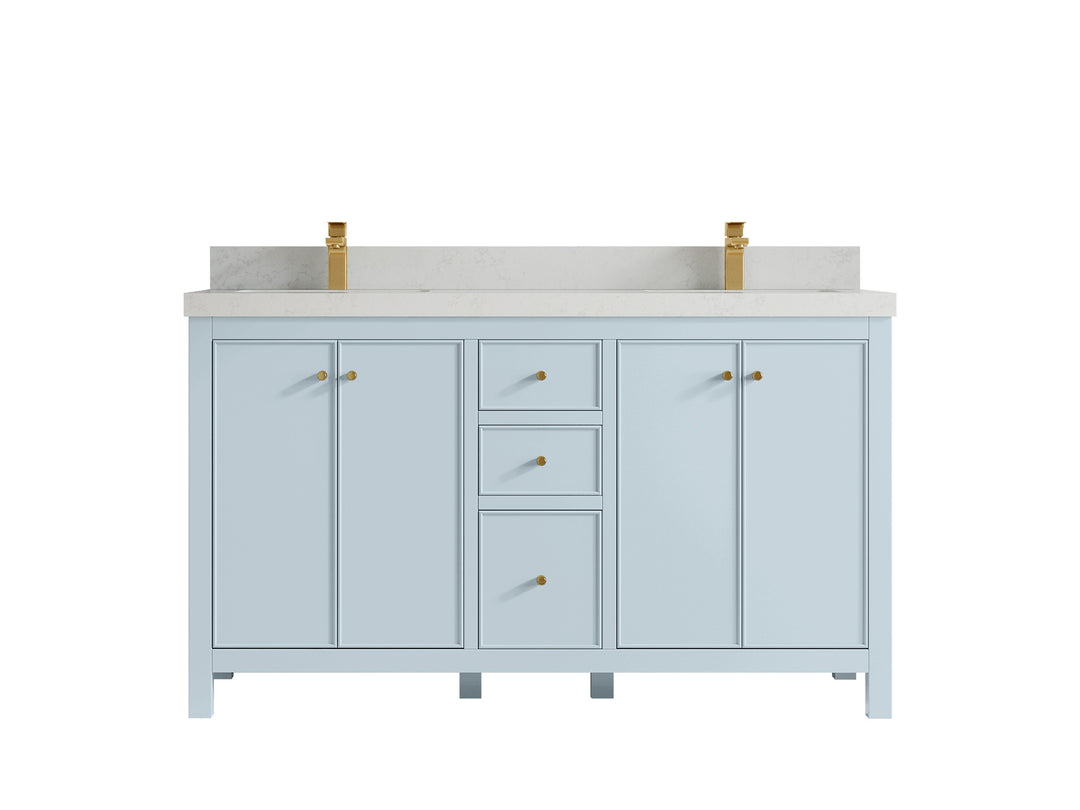 Chicago 60 in. W x 22 in. D Double Sink Bathroom Vanity