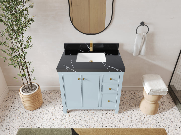 Chicago 36 in. W x 22 in. D Center Sink Bathroom Vanity - photo 8