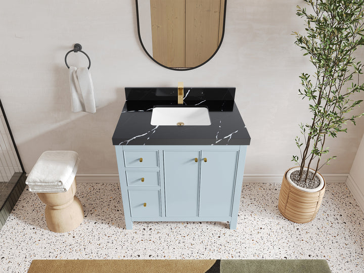 Chicago 36 in. W x 22 in. D Center Sink Bathroom Vanity - photo 8