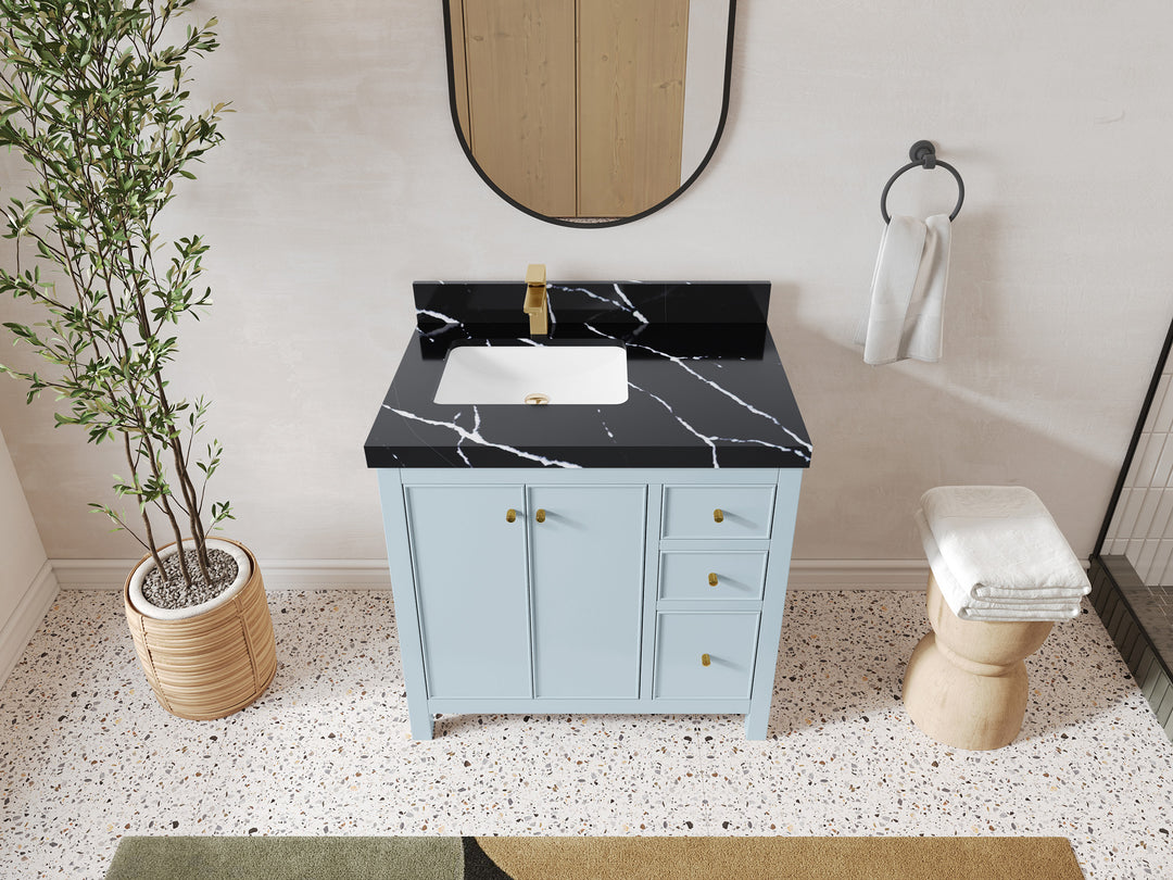 Chicago 36 in. W x 22 in. D Left Offset Sink Bathroom Vanity