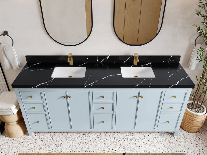 Chicago 84 in. W x 22 in. D Double Sink Bathroom Vanity - photo 8