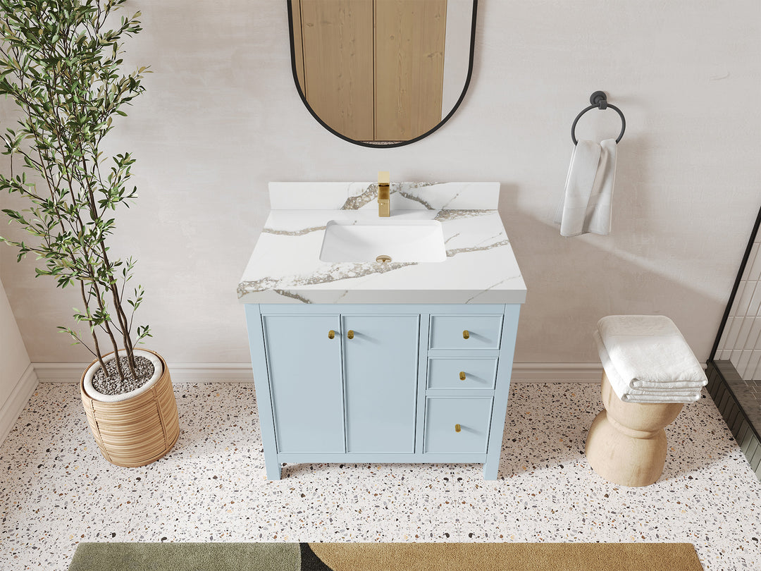 Chicago 36 in. W x 22 in. D Center Sink Bathroom Vanity