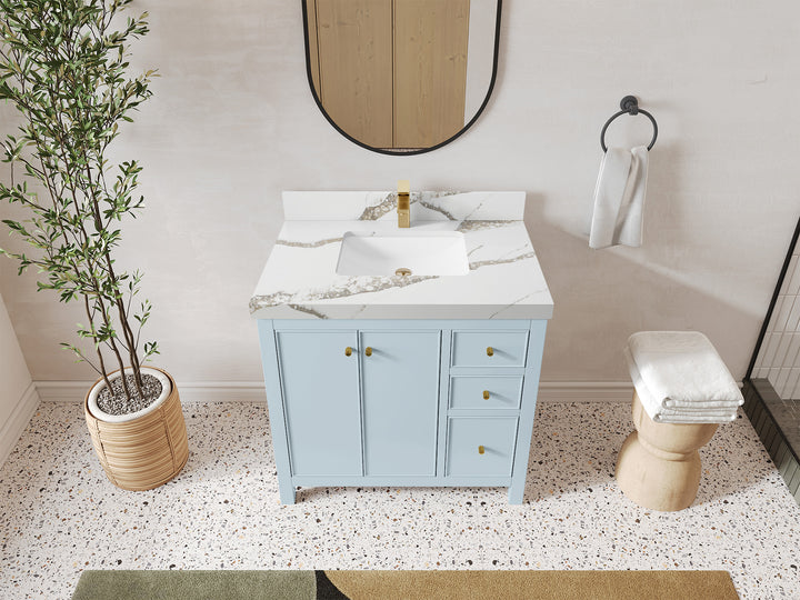 Chicago 36 in. W x 22 in. D Center Sink Bathroom Vanity - photo 14