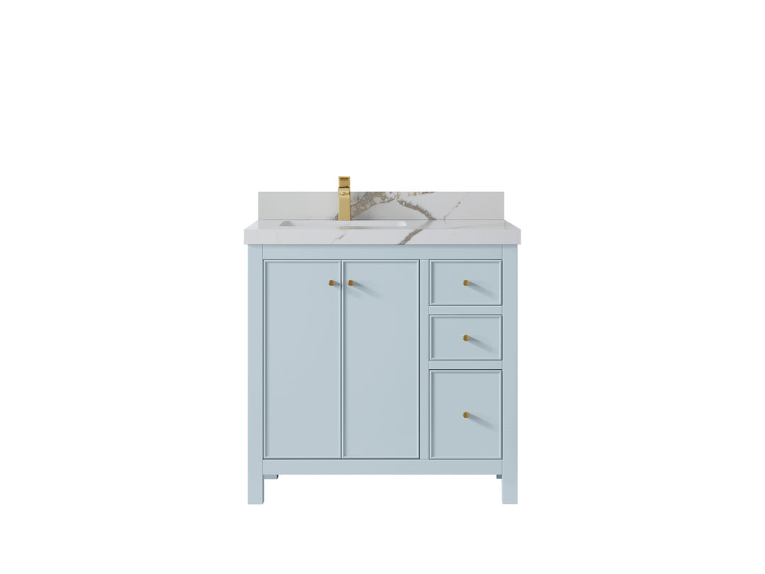 Chicago 36 in. W x 22 in. D Left Offset Sink Bathroom Vanity