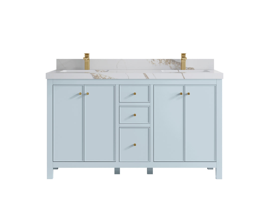 Chicago 60 in. W x 22 in. D Double Sink Bathroom Vanity