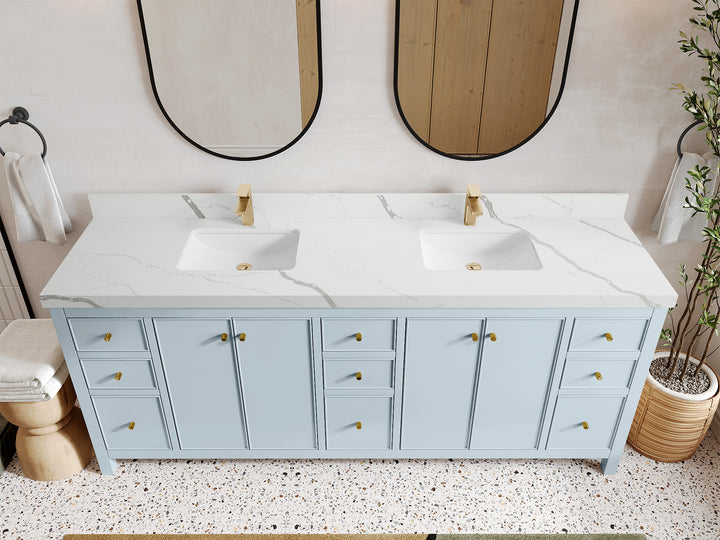 Chicago 84 in. W x 22 in. D Double Sink Bathroom Vanity - photo 16