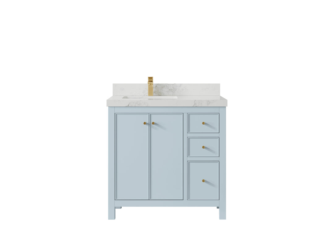 Chicago 36 in. W x 22 in. D Left Offset Sink Bathroom Vanity