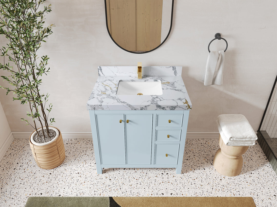 Chicago 36 in. W x 22 in. D Center Sink Bathroom Vanity