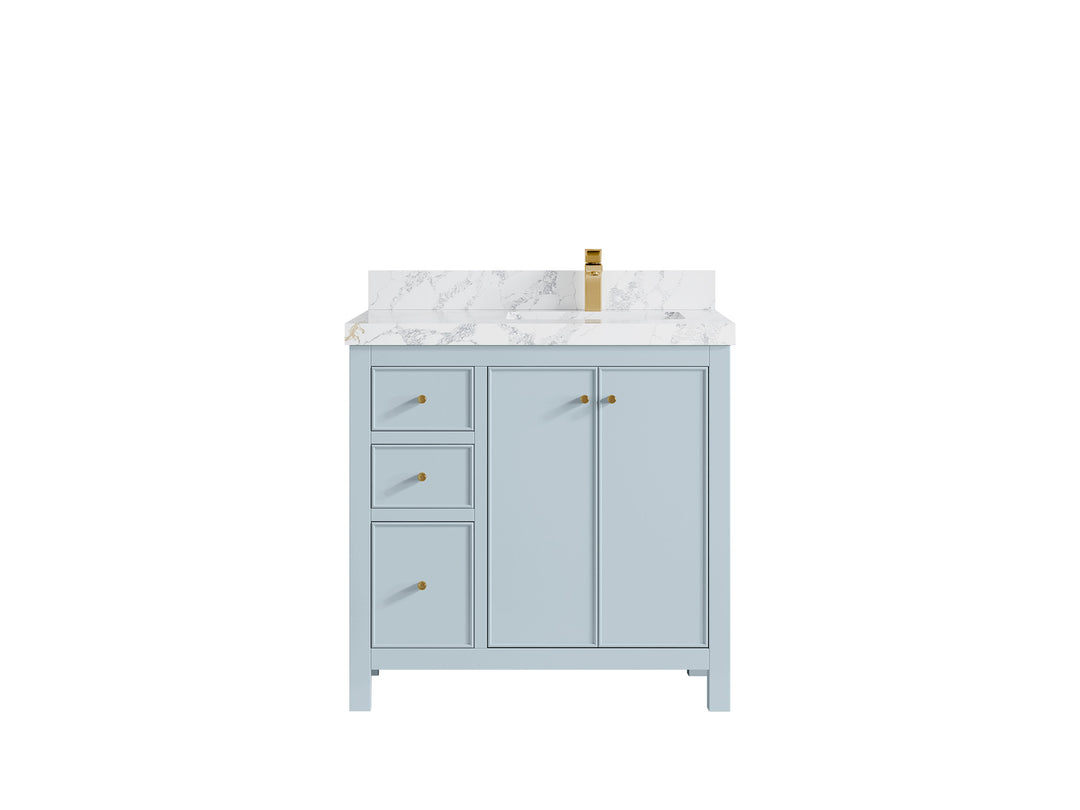 Chicago 36 in. W x 22 in. D Right Offset Sink Bathroom Vanity