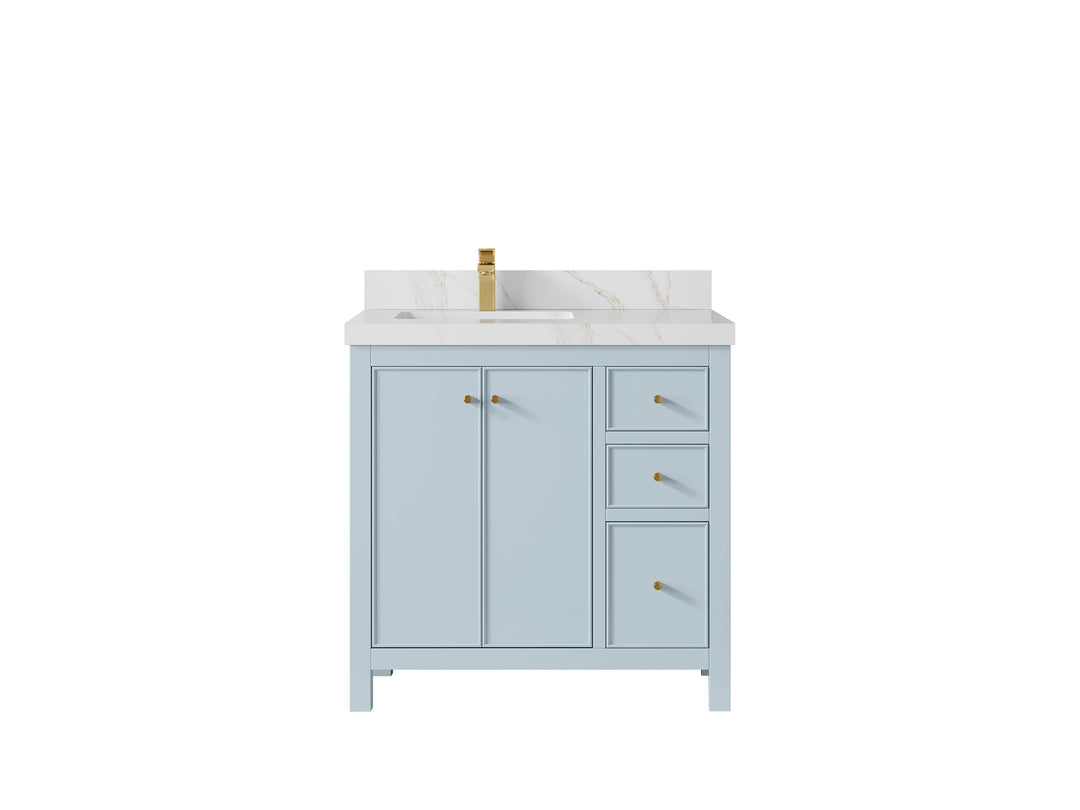 Chicago 36 in. W x 22 in. D Left Offset Sink Bathroom Vanity