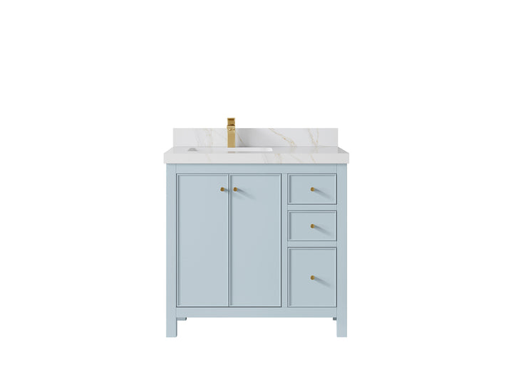Chicago 36 in. W x 22 in. D Left Offset Sink Bathroom Vanity - photo 19