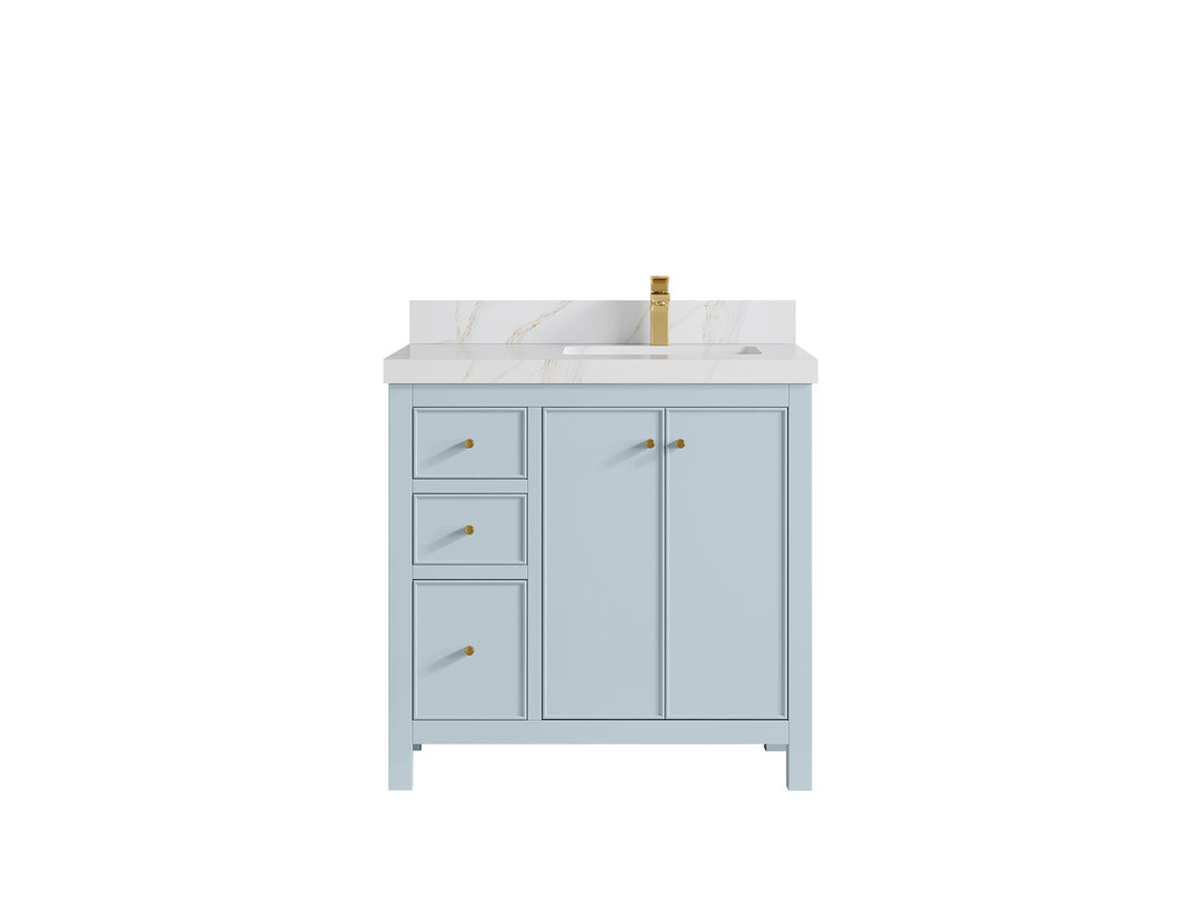 Chicago 36 in. W x 22 in. D Right Offset Sink Bathroom Vanity