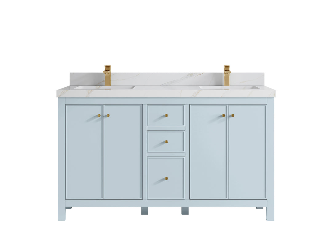 Chicago 60 in. W x 22 in. D Double Sink Bathroom Vanity